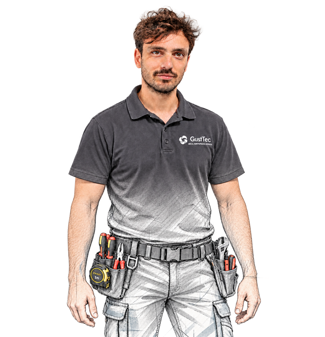 De technieker van GustTec aan het werk